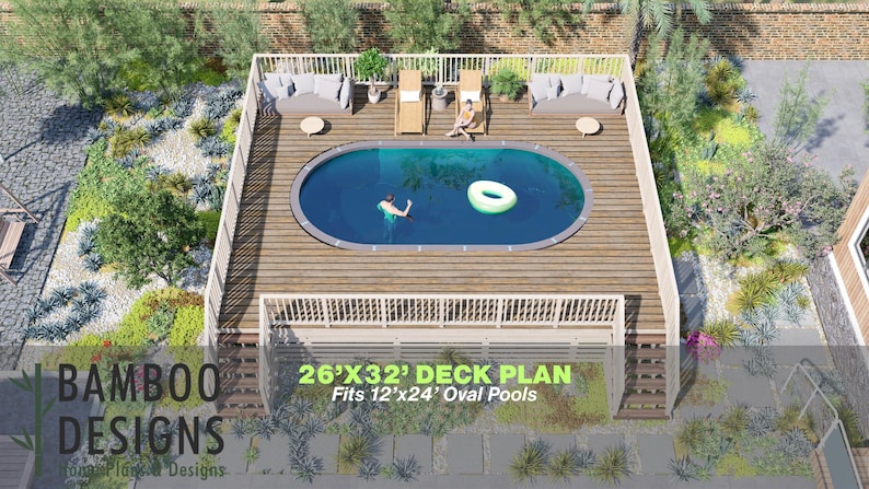 Onondaga Pool Deck · 26x32 plan by Bamboo Designs