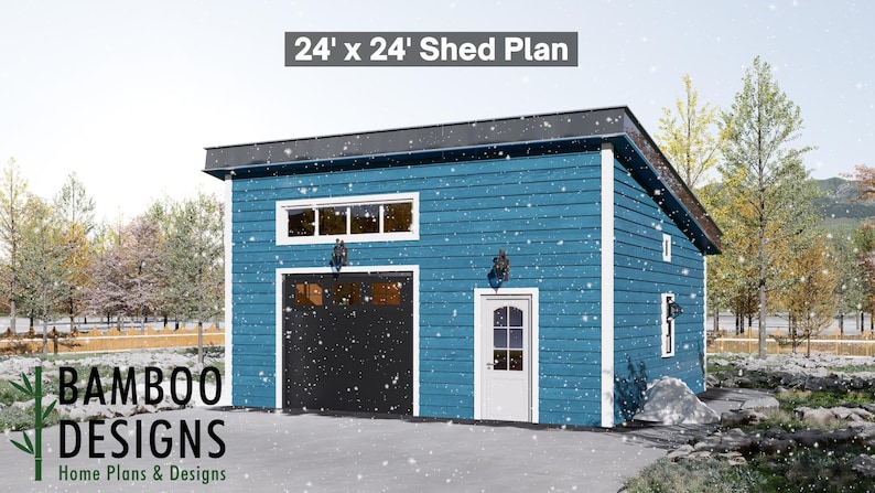 Capri 24x24 Garage Shed plan by Bamboo Designs