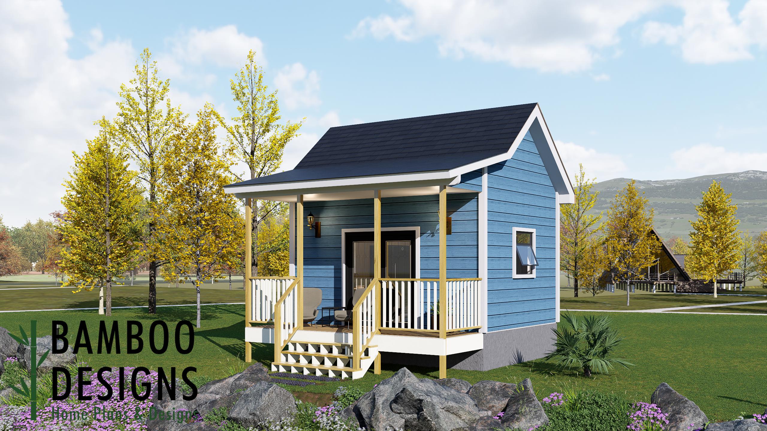 Image of Azure Tiny Home - 12x16 Modern ADU & Backyard Living Space | DIY Tiny House Plan