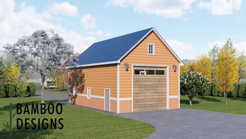 Pi 24x40 RV Garage Shed plan by Bamboo Designs