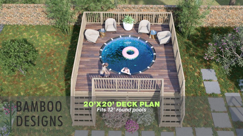 Mila Rae Pool Deck · 20x20 plan by Bamboo Designs