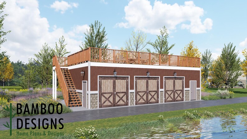 Pinewood 24x42 Garage Shed plan by Bamboo Designs
