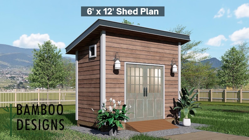 Frankie 6x12 Modern Shed plan by Bamboo Designs