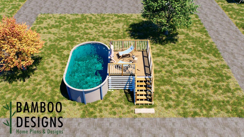 Bremer Oval Pool Deck · 10x10 plan by Bamboo Designs