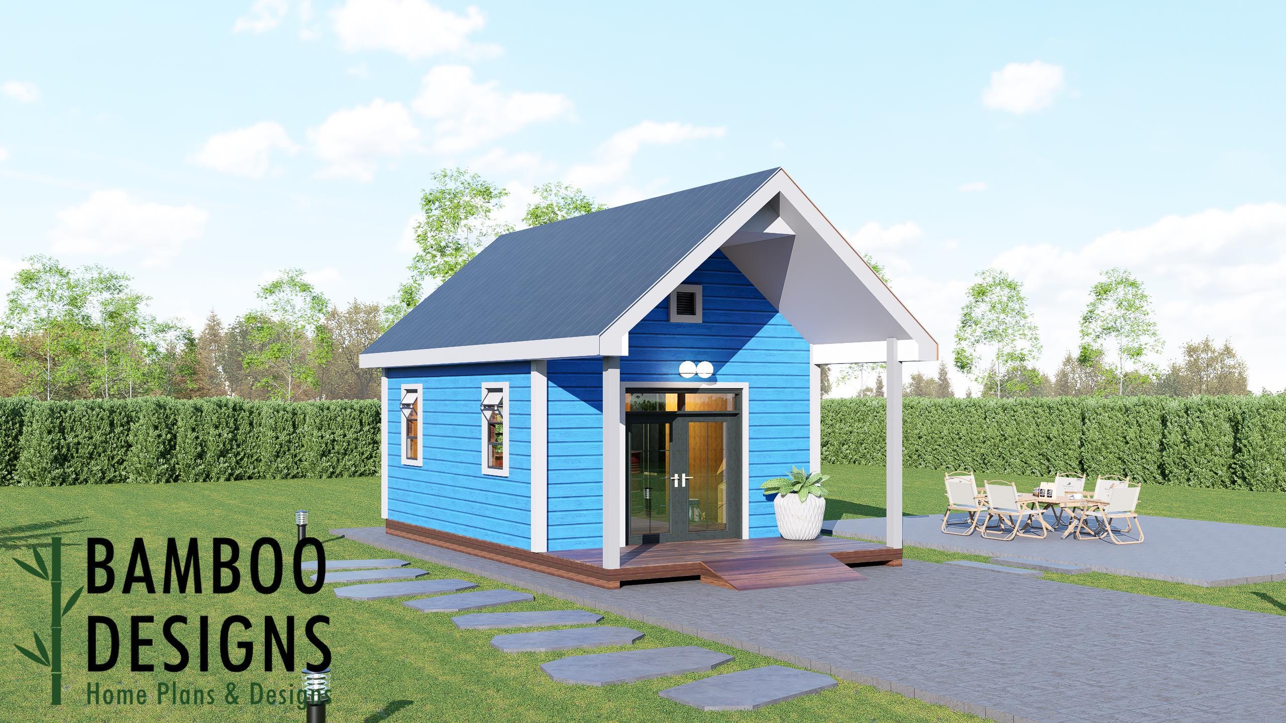 Image of Royal 14x24 Gable Shed Plan Option 2 - Modern Workshop, Garden Studio, or Backyard Office | DIY Shed Design (PDF)