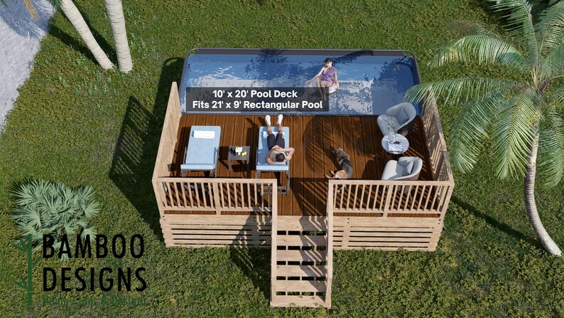 Liberty 21x9 Pool Deck plan by Bamboo Designs