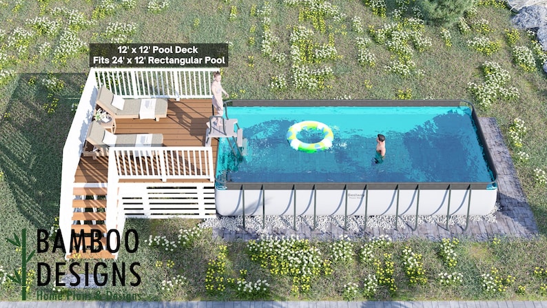 Grove Shore 12x12 Square Pool Deck plan by Bamboo Designs