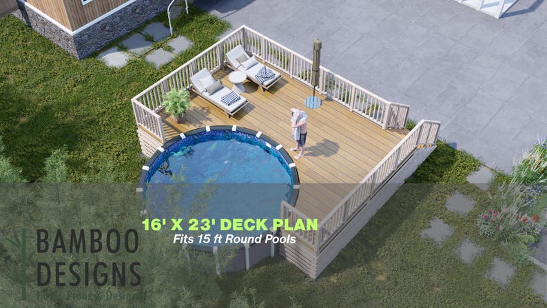 Olivia Circle Pool Deck · 16x23 plan by Bamboo Designs