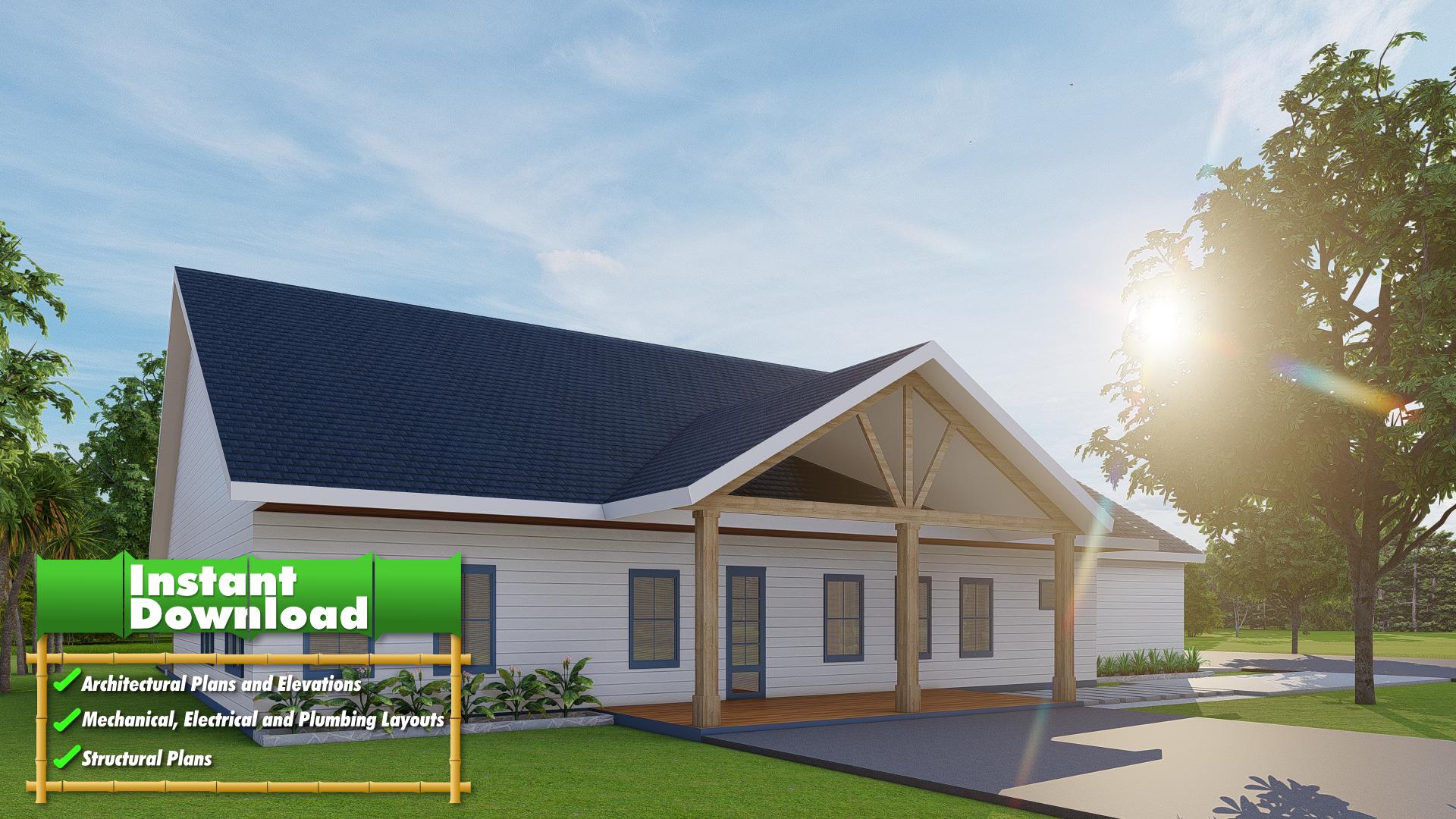 Image of The Timbercrest Farmhouse - Texas Barndominium Plans | Modern Farmhouse Blueprint | Barndo House Design - DWG & PDF