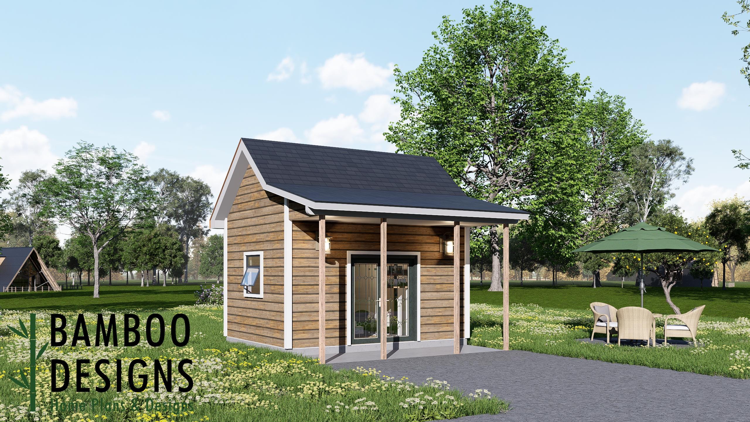 Image of Vince Tiny Home - 12x16 Modern ADU & Backyard Living Space | DIY Tiny House Plan