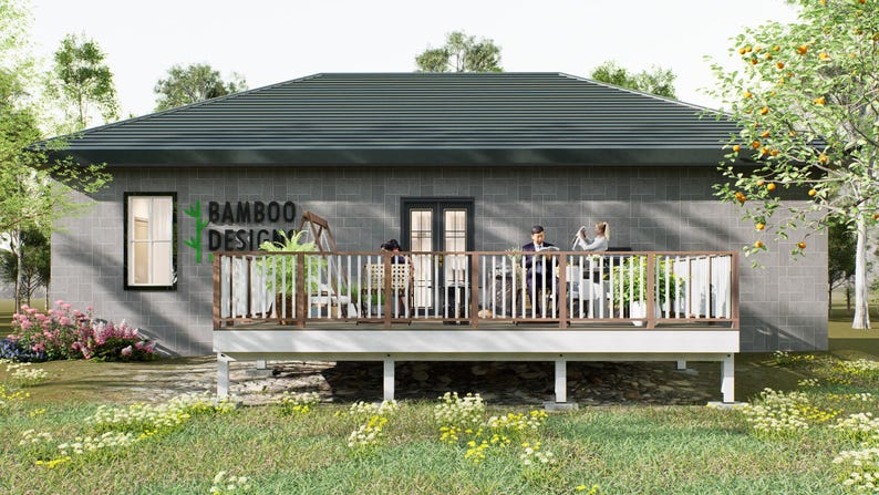 20x24 Montana Freestanding Deck plan by Bamboo Designs