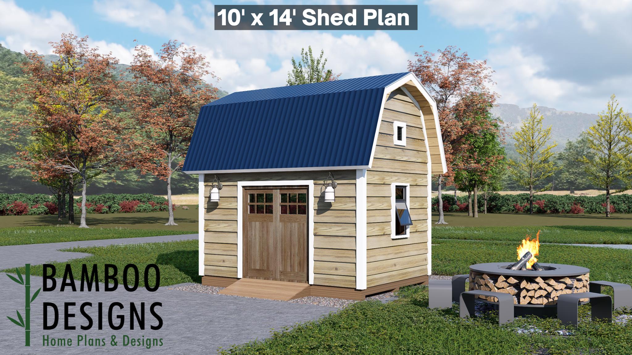 Image of Karter Shed Plan - A 10x14 Barn-Style Storage Shed for Tools, Gardening, Hobbies & Backyard Organization