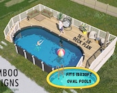 Chesnut Oval Pool Deck Plan – 15x30 Pool | 16x38 Slim Profile Deck Layout | DIY PDF Plans
