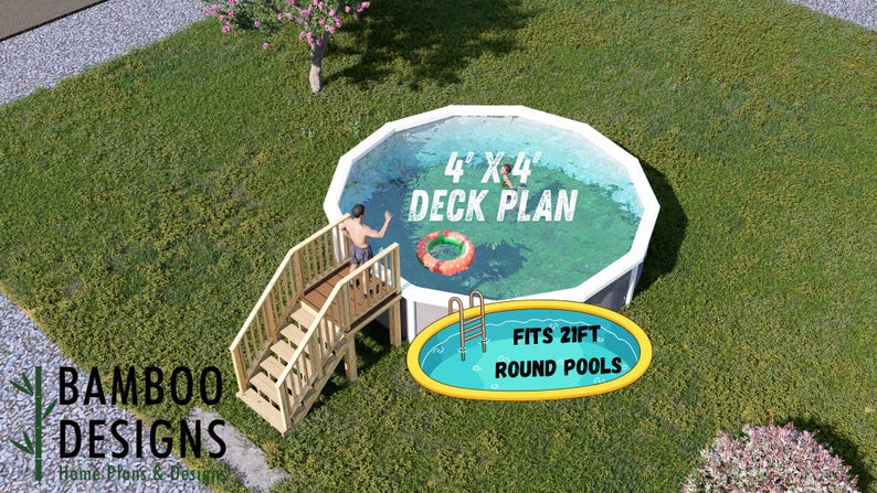 Shady Shores Circle Pool Deck · 4x4 plan by Bamboo Designs