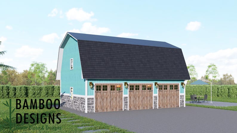 Glade Gambrel Garage · 24x36 plan by Bamboo Designs