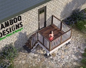 Ocala Entry Deck – 8x8 Freestanding Porch Plan | DIY Modular Home Deck with Stairs & Railing