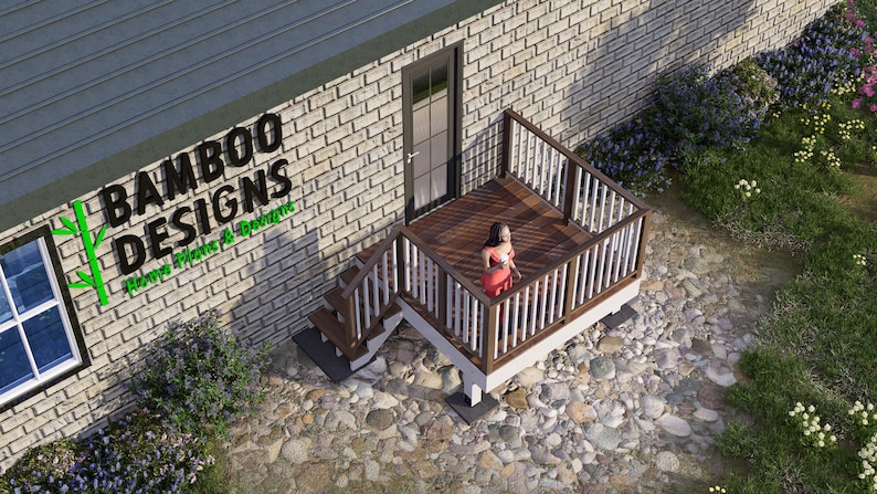 Ocala Entry Deck · 8x8 plan by Bamboo Designs