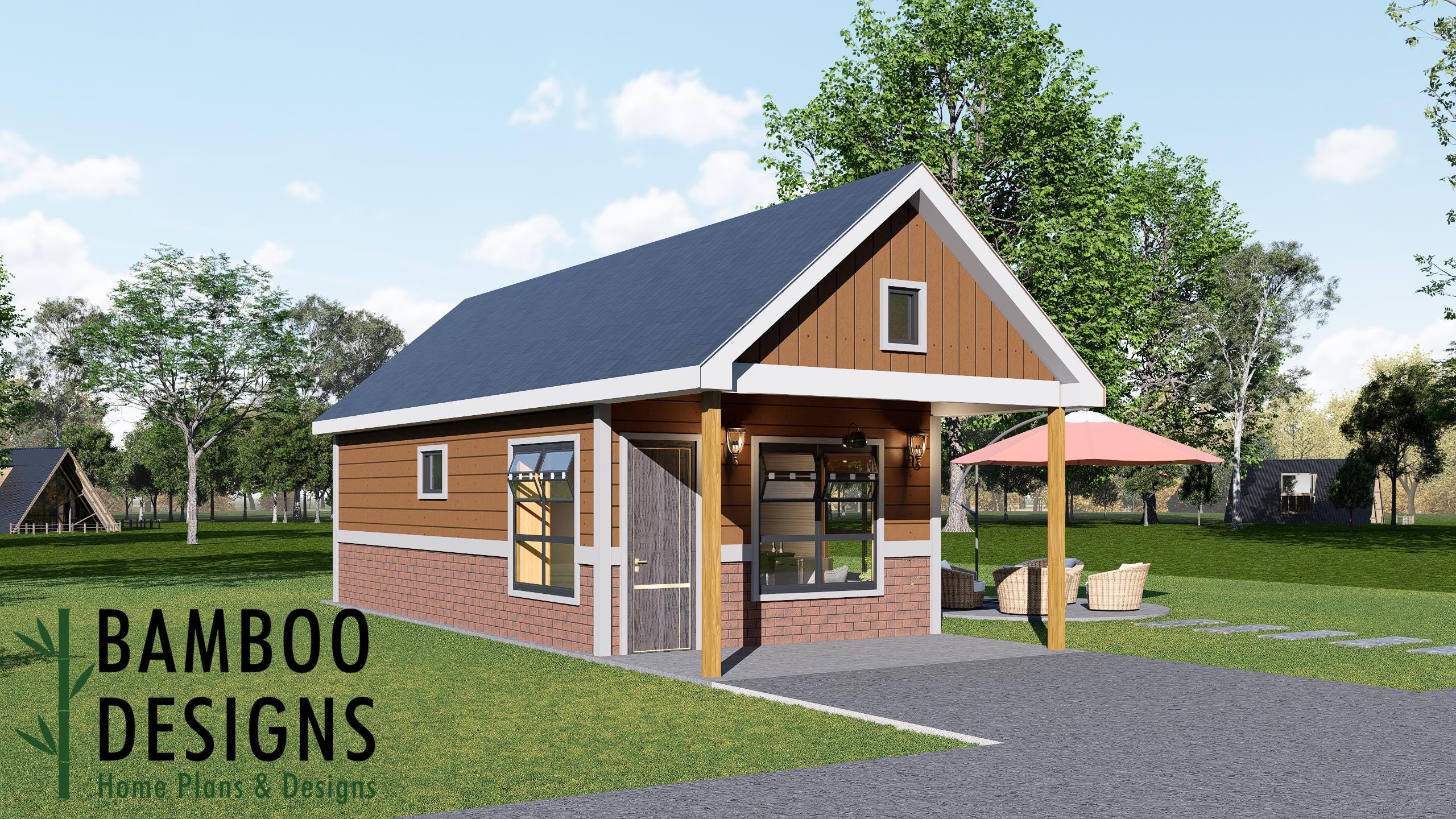 Image of Rela Tiny Home Plan - 16x32 Modern Backyard ADU | DIY Tiny House Plans (448 Sq Ft)