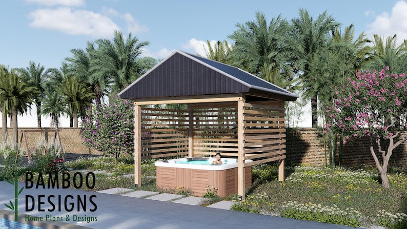 Mirage Spa Pergola · 12x10 plan by Bamboo Designs
