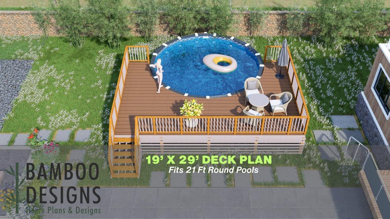 Wiregrass 19x29 Pool Deck plan by Bamboo Designs