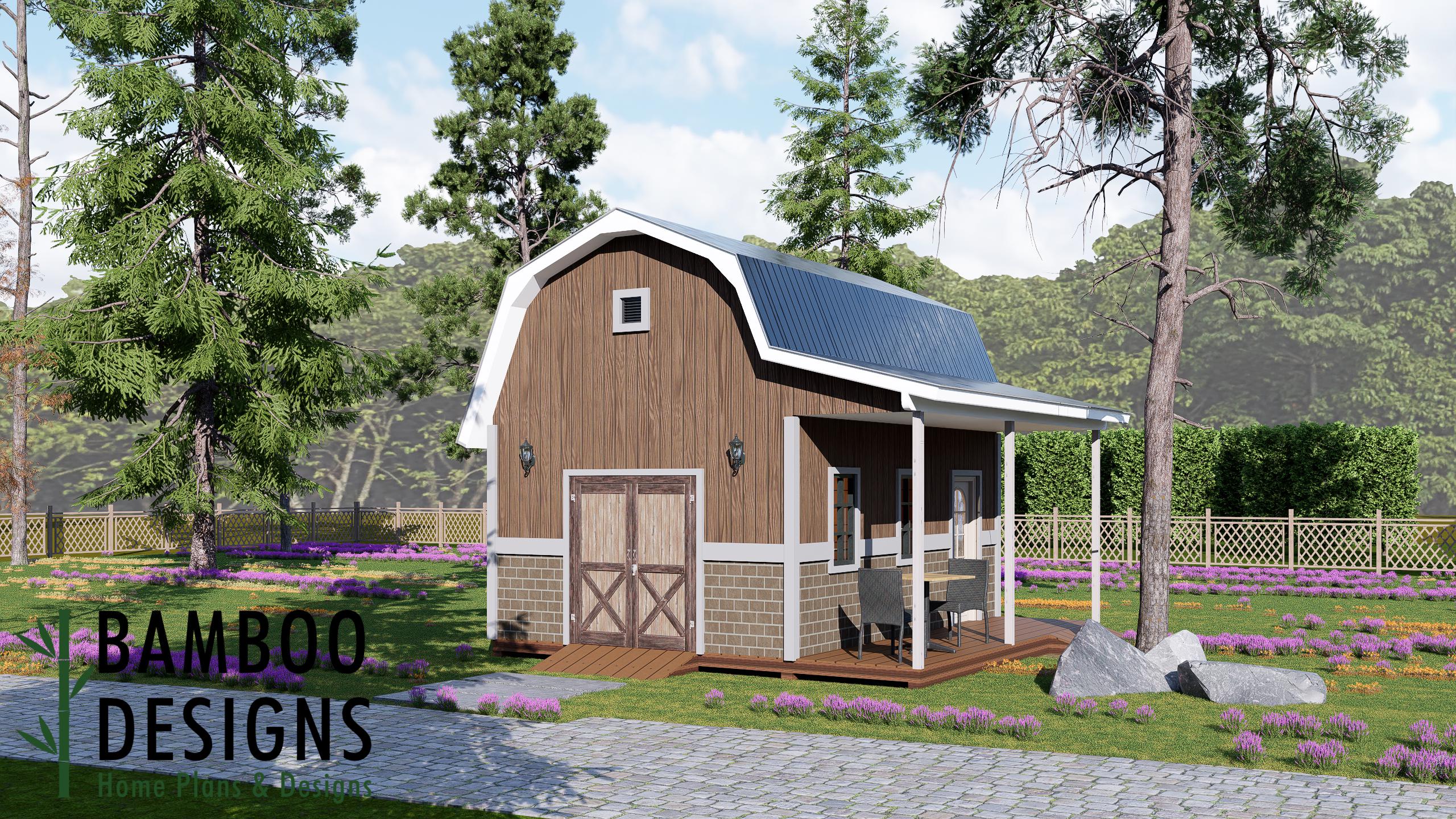 Image of Altar Rock 14x20 Gambrel Roof Shed Plan — Classic Barn-Style Storage & Workshop | DIY PDF Plans