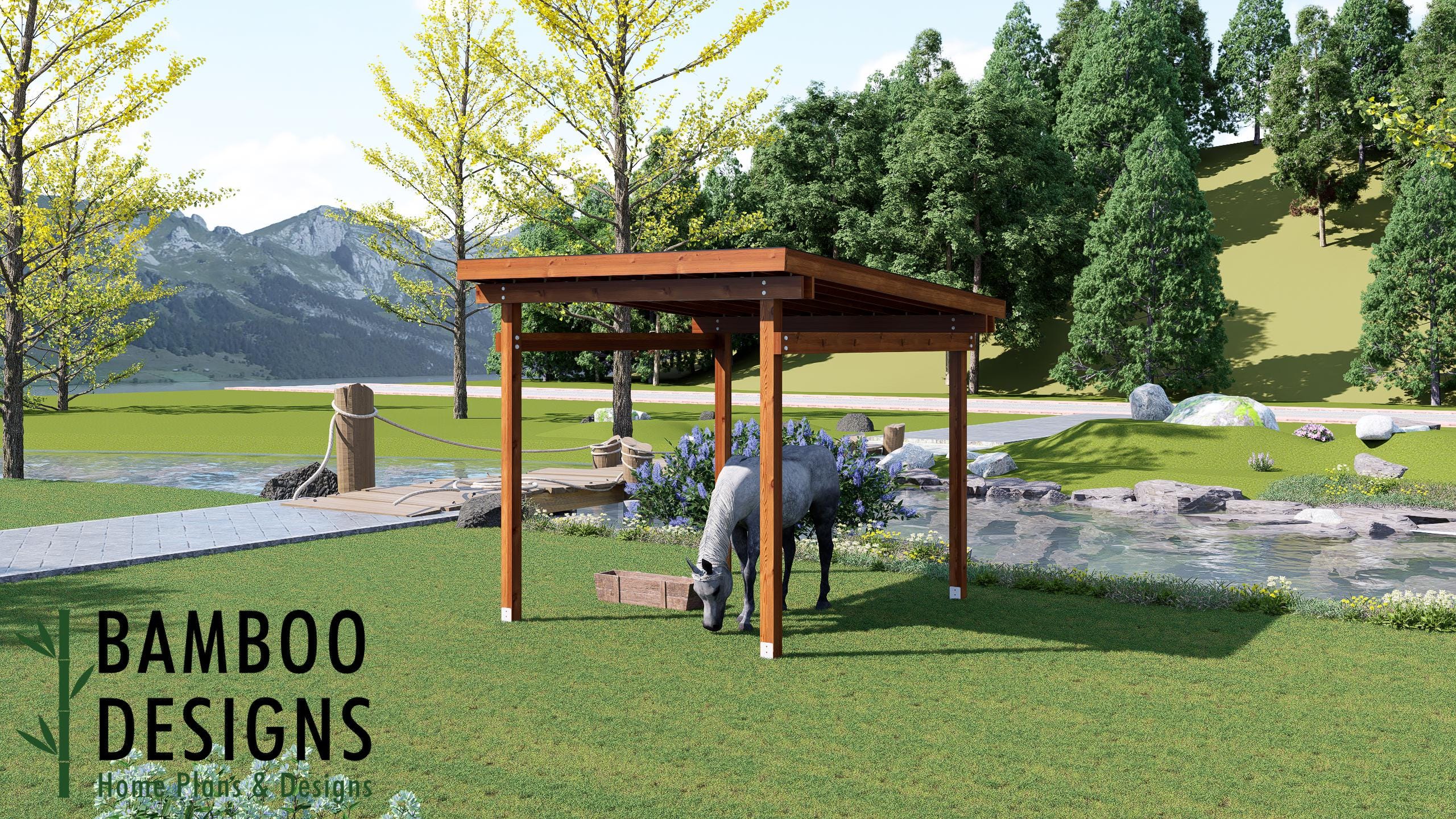 Image of Schuyler 10x12 Horse Paddock Plan — Durable Run-In Shelter for Horses & Livestock | DIY PDF Plans