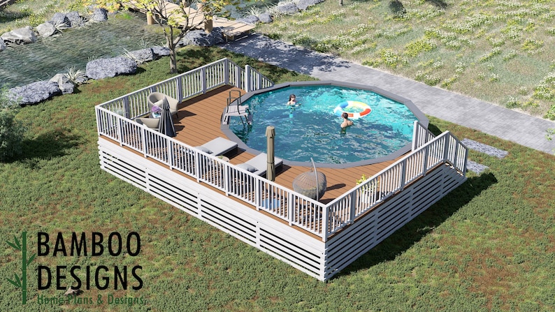 Gulfport 20x32 Circle Pool Deck Plan – DIY Above-ground Pool Deck ...