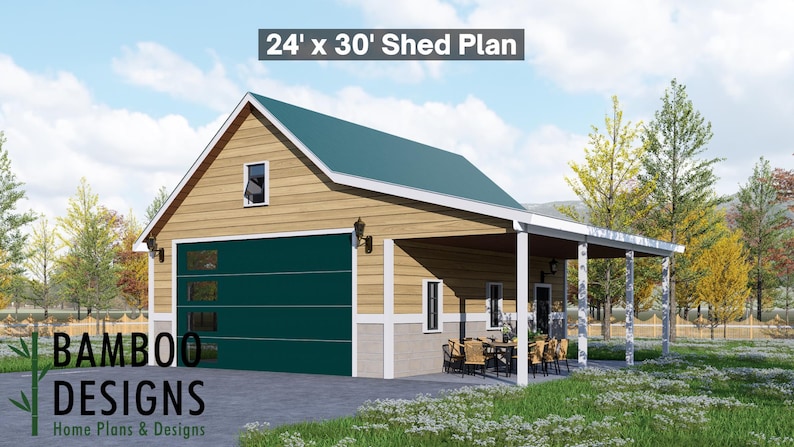 Ivanna 24x30 Garage plan by Bamboo Designs