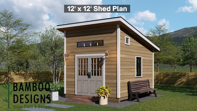 Vulcan 12x12 Sloped Roof Shed plan by Bamboo Designs