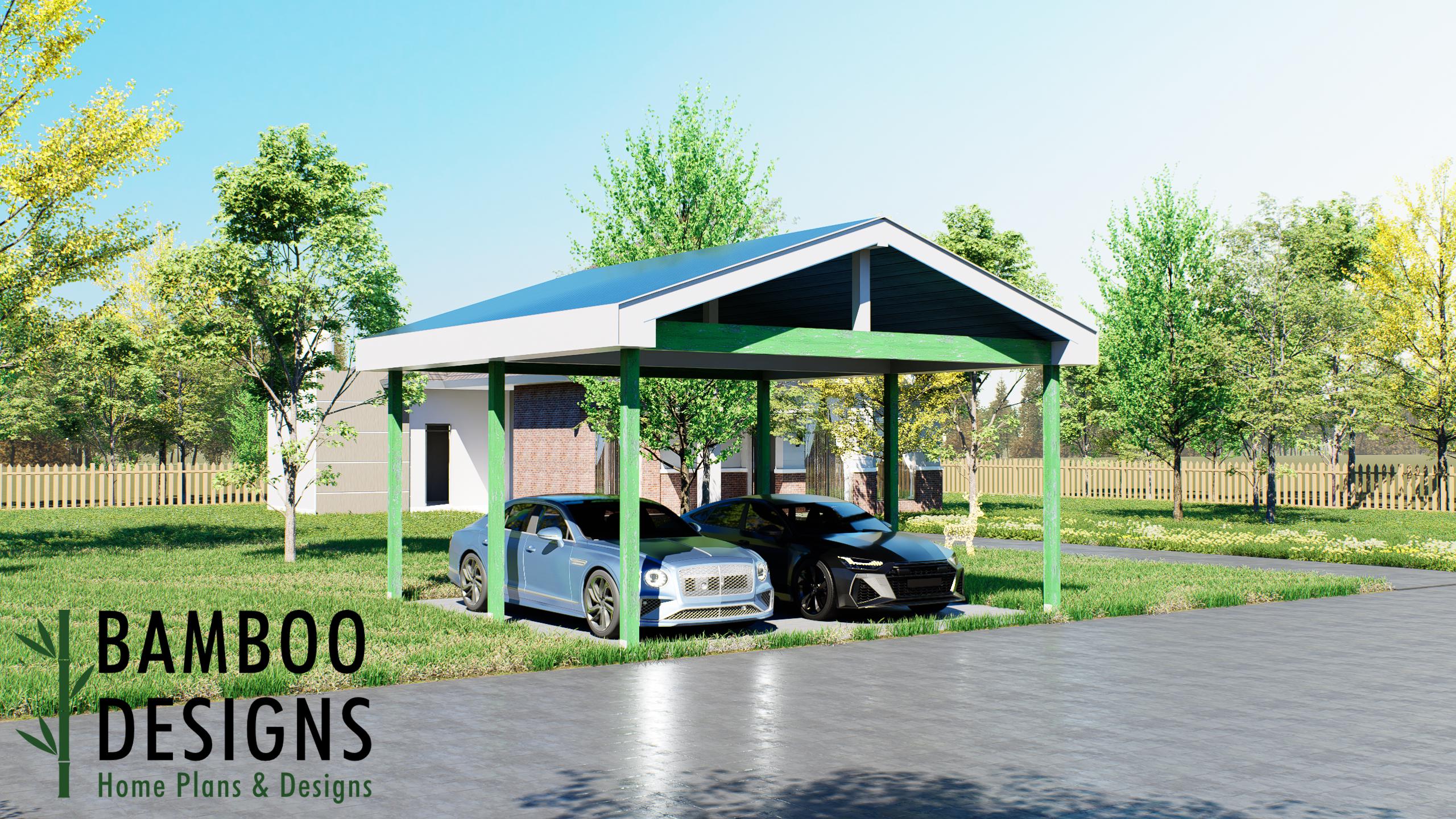 Image of Meridian 20x20 Carport Plan — A Spacious Covered Vehicle & Equipment Shelter | DIY PDF Plans
