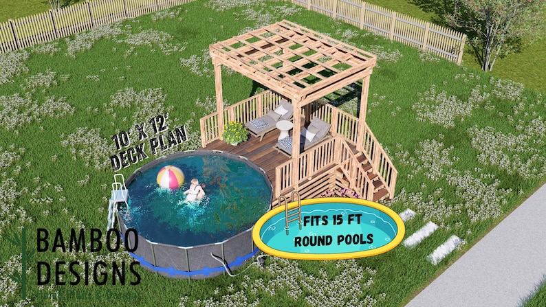 Paloma Circle Pool Deck · 10x12 plan by Bamboo Designs
