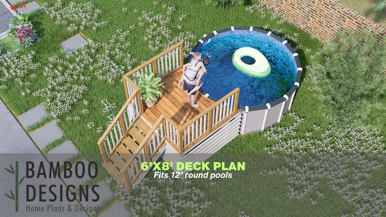 Lucia Circle Pool Deck · 6x8 plan by Bamboo Designs