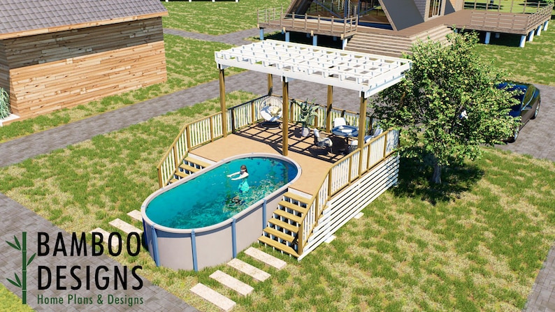 Endrick Oval Pool Deck · 16x20 plan by Bamboo Designs