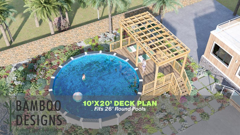Ronni Pool Deck · 10x20 plan by Bamboo Designs