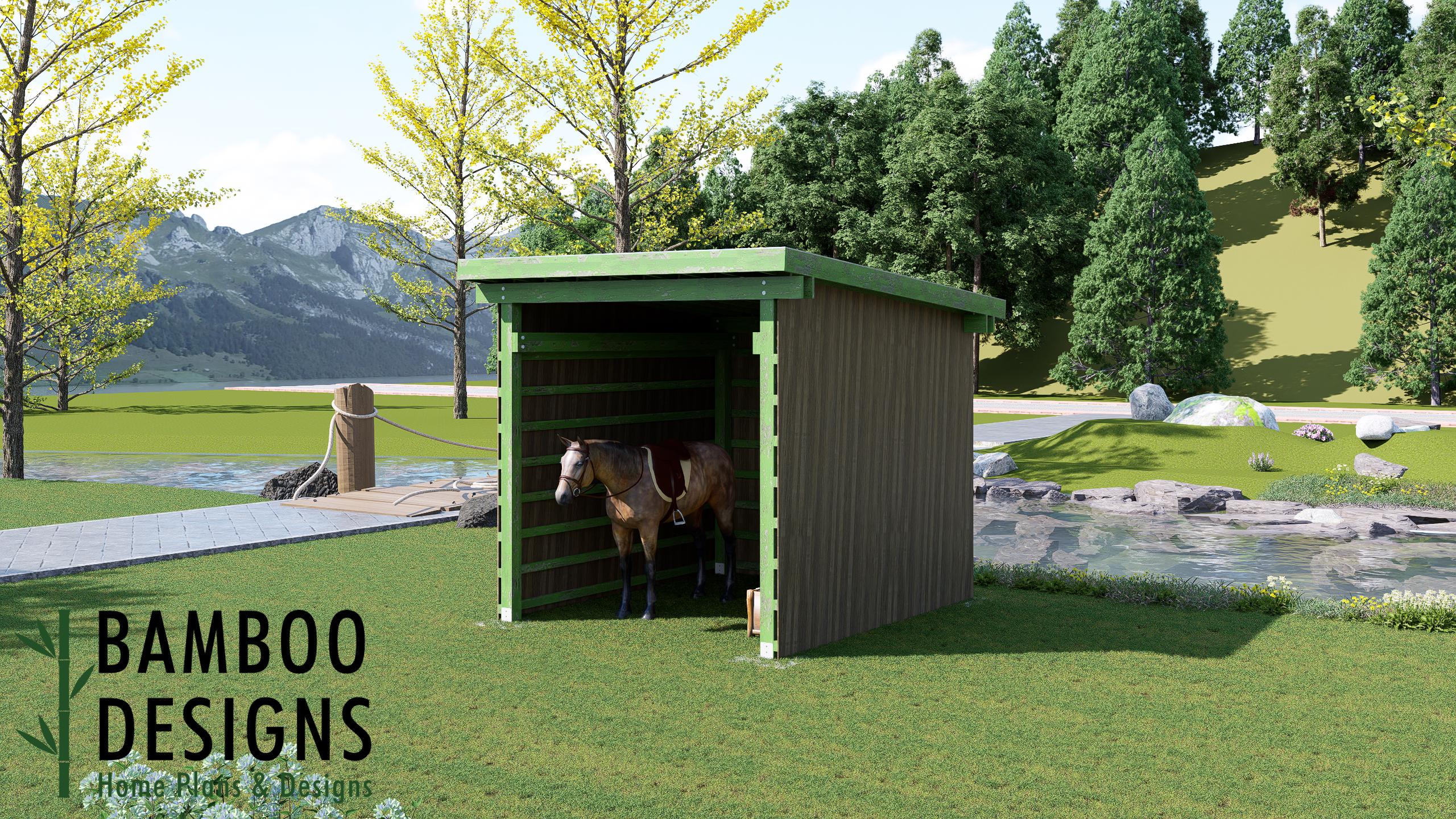 Image of Brazee 10x12 Horse Paddock Plan — Durable Run-In Shelter for Horses & Livestock | DIY PDF Plans