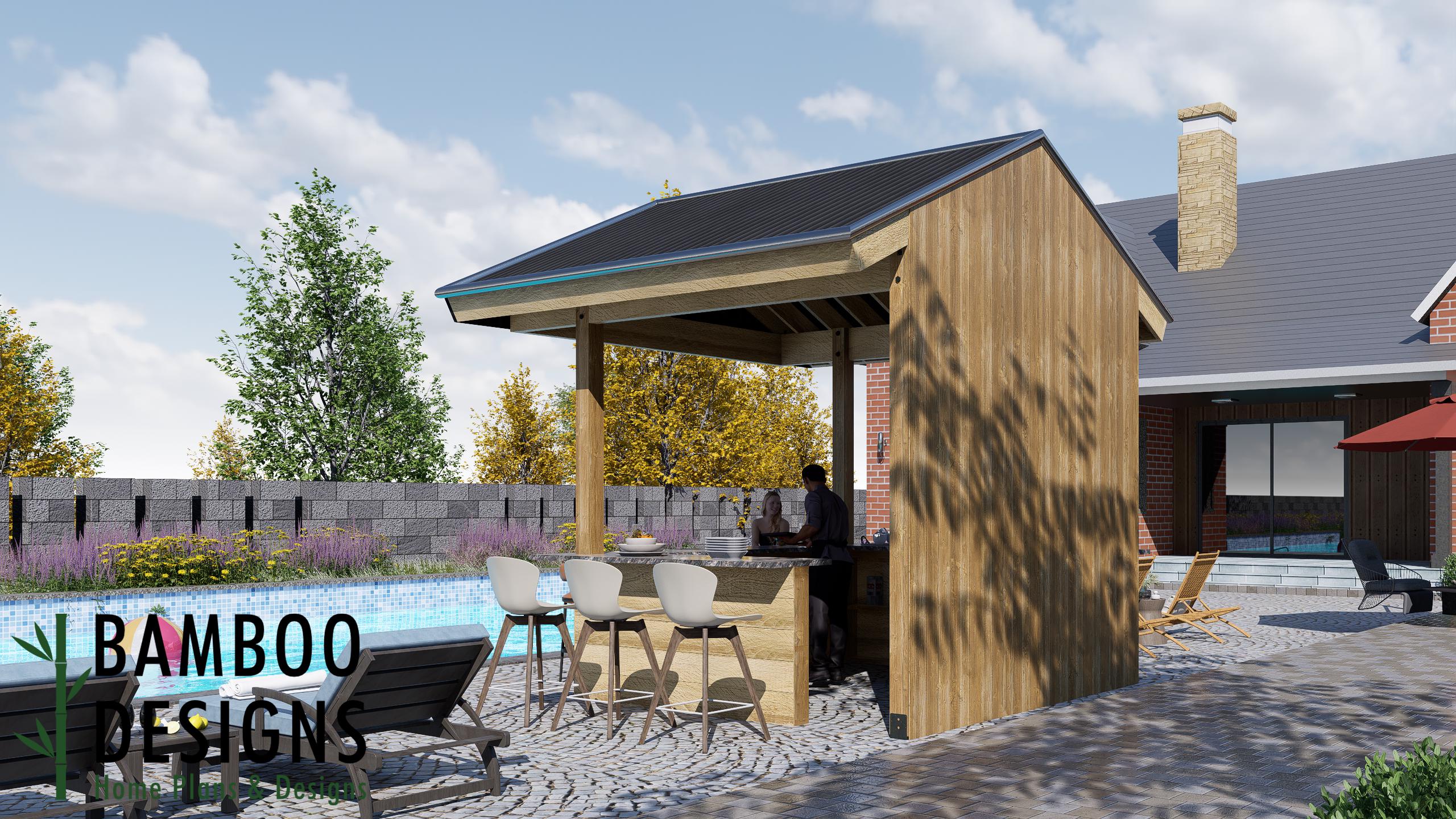 Seabreeze Patio Bar Gable Roof Plan – Coastal Outdoor Kitchen & Bar ...
