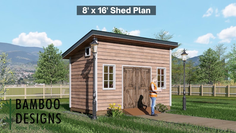 Tarkin 8x16 Modern Shed plan by Bamboo Designs