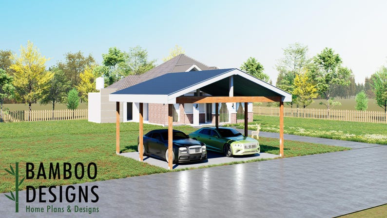 Vassar 24x20 Carport Plan with Shed — A Spacious Covered Parking & Storage Solution plan by Bamboo Designs