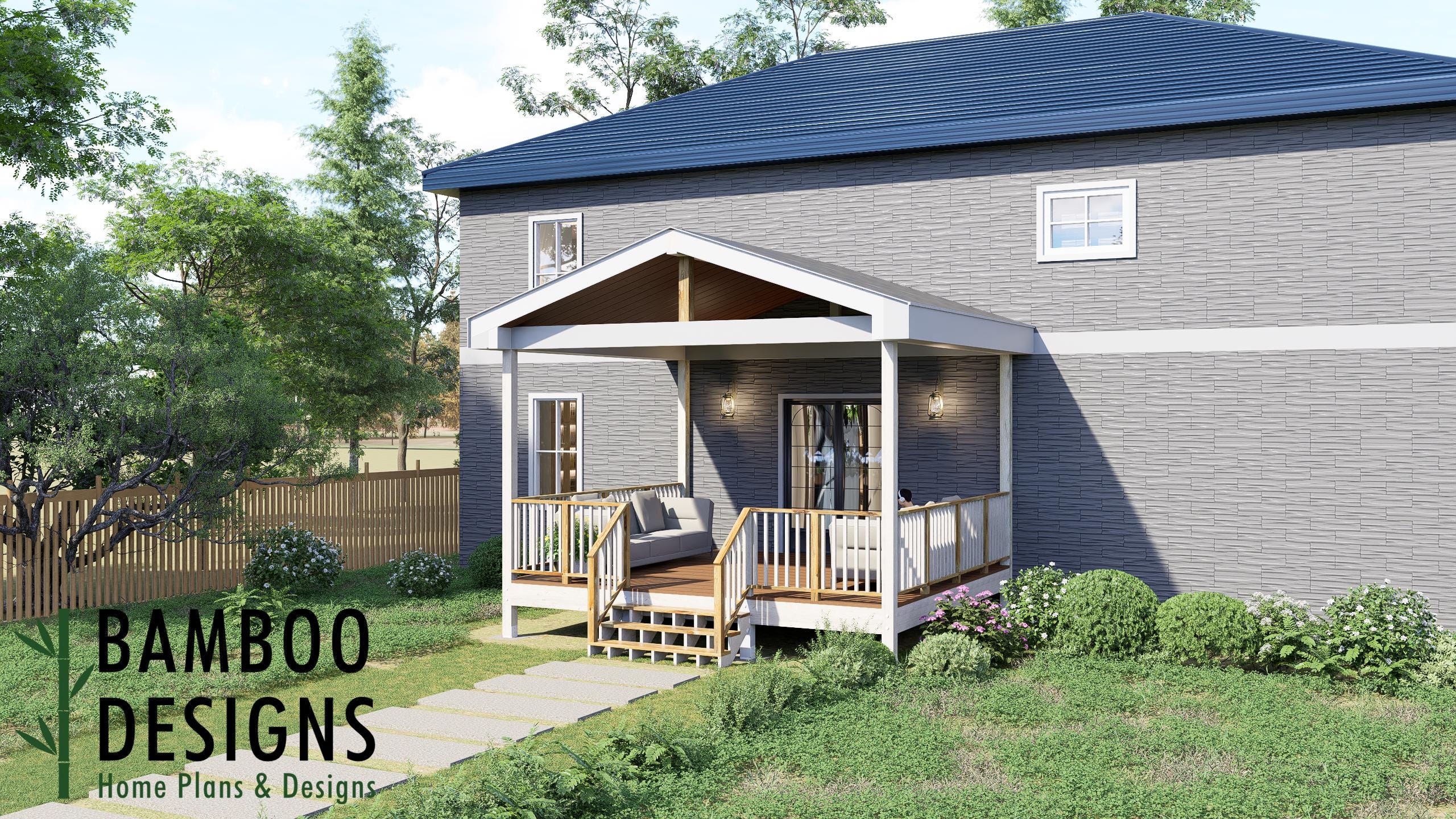 Image of Jack 16x18 Deck with Porch Plan — A Large Covered Outdoor Living Space with Timeless Style