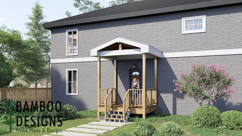 Primrose 8x10 Deck with Gable Porch plan by Bamboo Designs