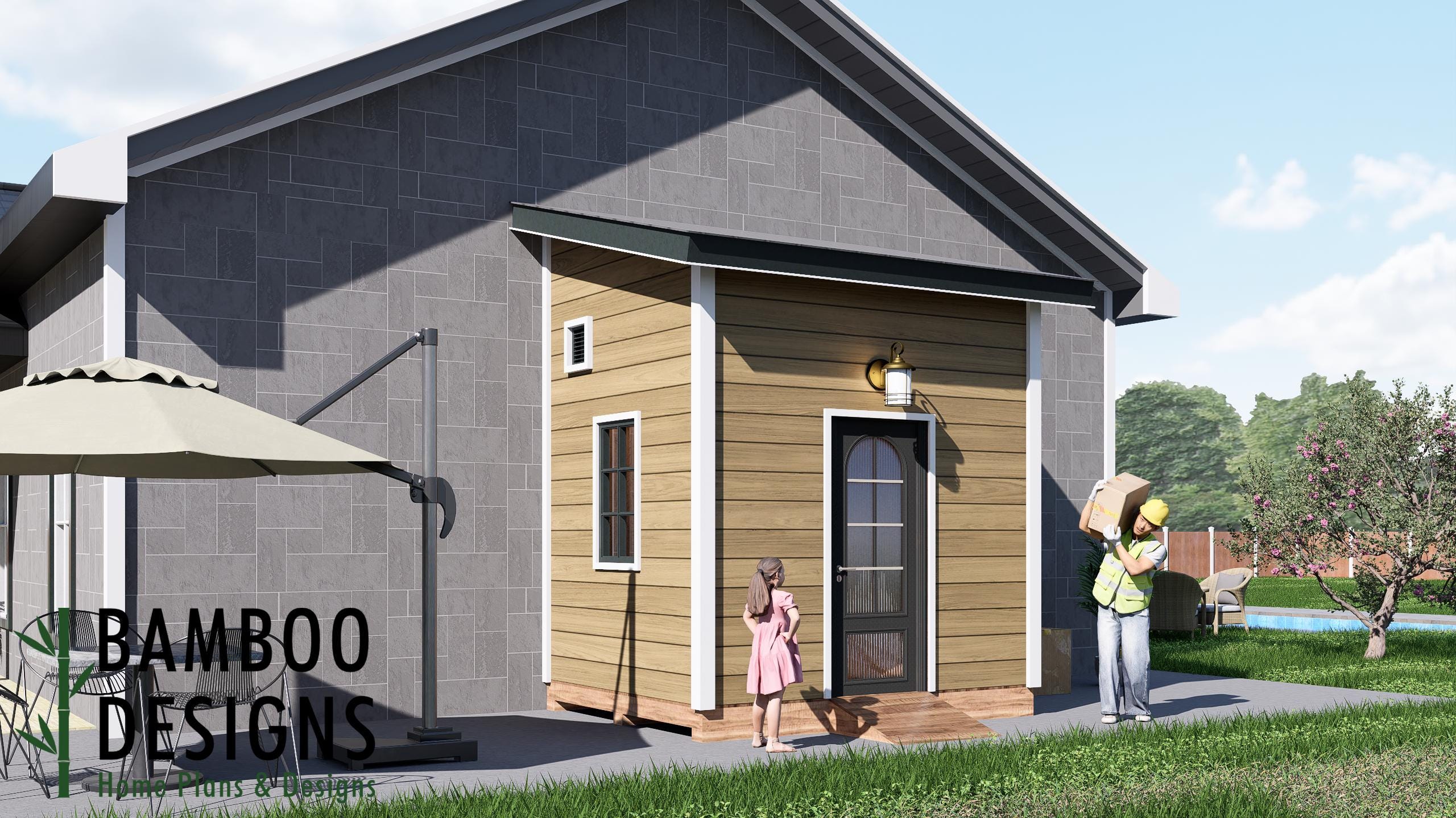 Image of Mae 8x10 Lean-To Shed Plan - A Modern Storage Solution with Clean Lines & Space-Saving Design | DIY Lean-To Shed Plans