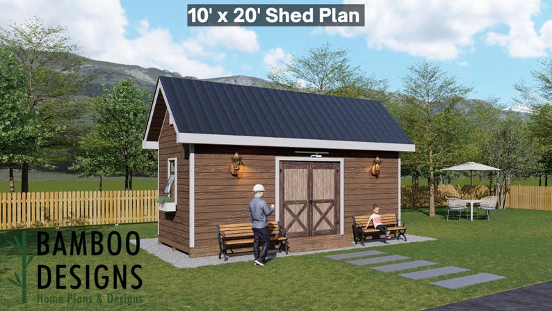 Astra 10x20 Gable Shed plan by Bamboo Designs