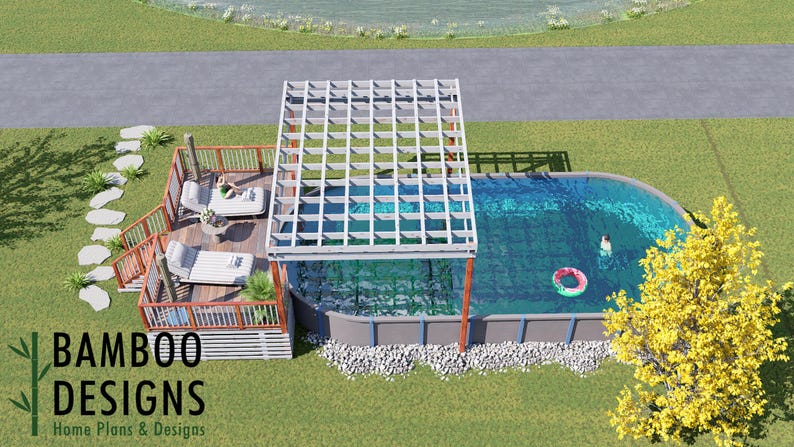 Breckin Oval Pool Deck · 12x20 plan by Bamboo Designs