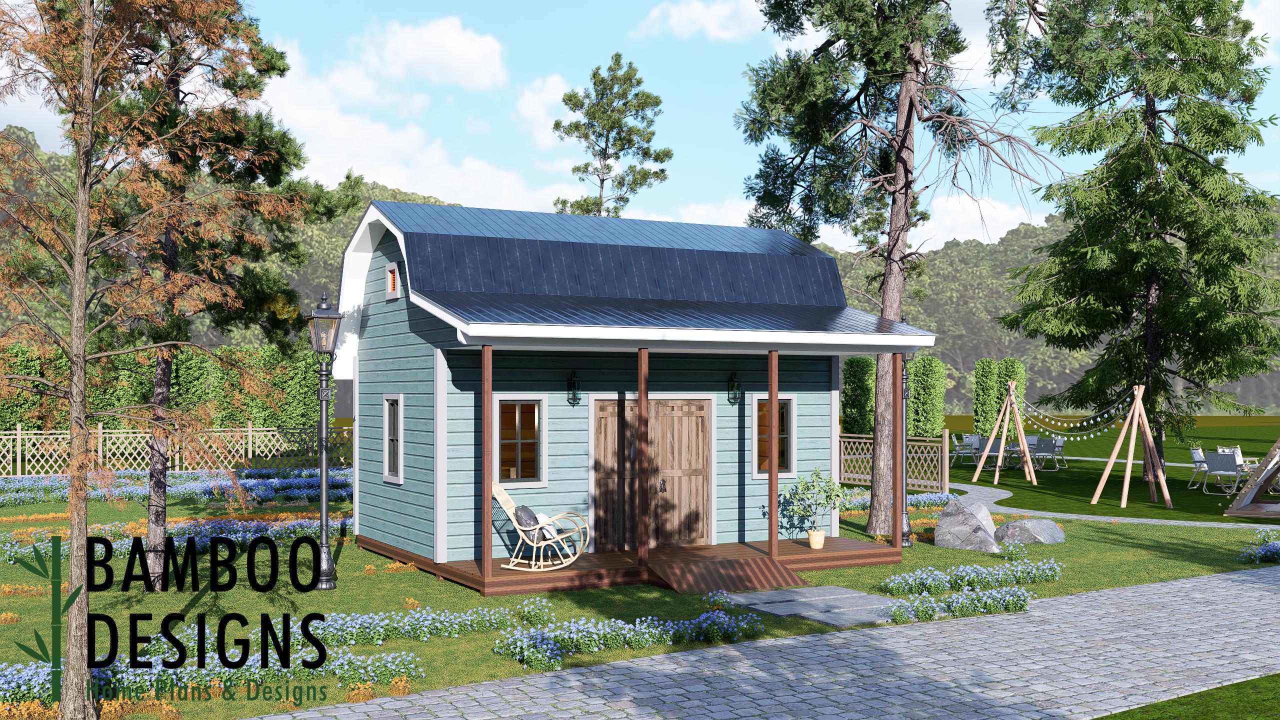 Image of Atwood 12x20 Gambrel Roof Shed Plan — Classic Barn-Style Storage & Workshop | DIY PDF Plans