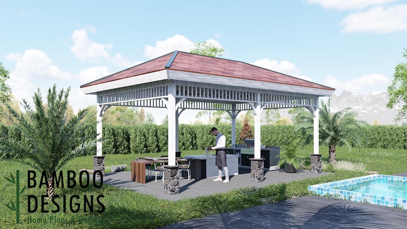 Kosovo 16x24 Gazebo plan by Bamboo Designs