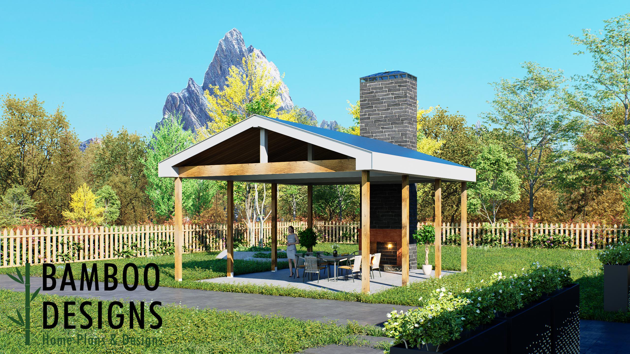 Image of Cromwell 20' x 24' Pavilion Plan — A Spacious Outdoor Pavilion for Backyard Living, Entertaining & Events | DIY Plans