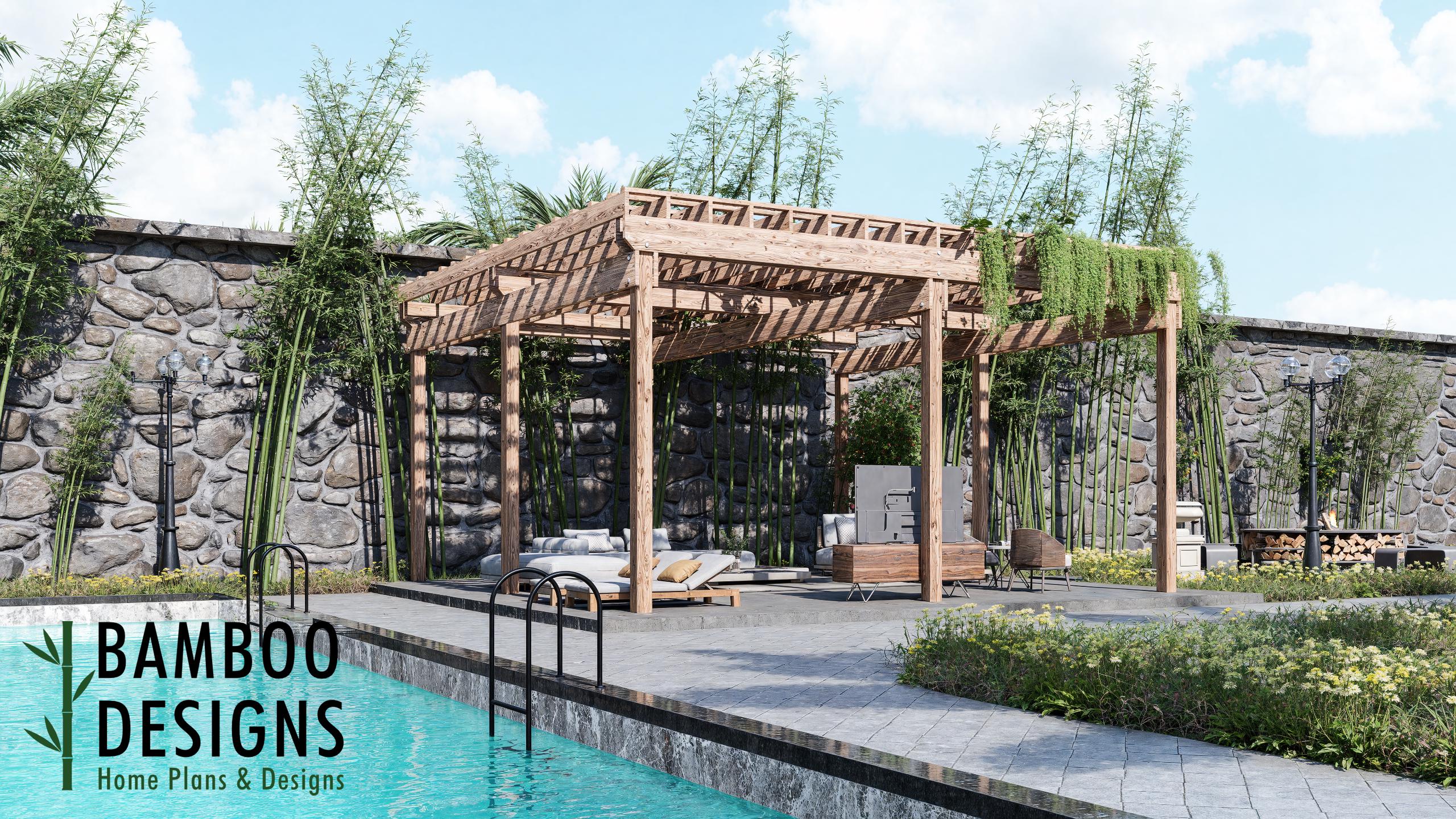 Image of Scottsdale Grand Pergola - 20x20 Extra Large DIY Pergola Plans - Architectural Outdoor Design - PDF Blueprints