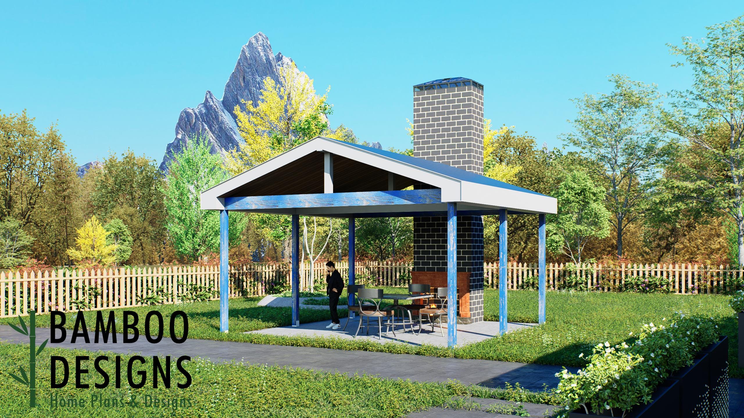 Image of Alta 20x20 Pavilion Plan – A Spacious Outdoor Pavilion for Elegant Backyard Living | DIY Plans