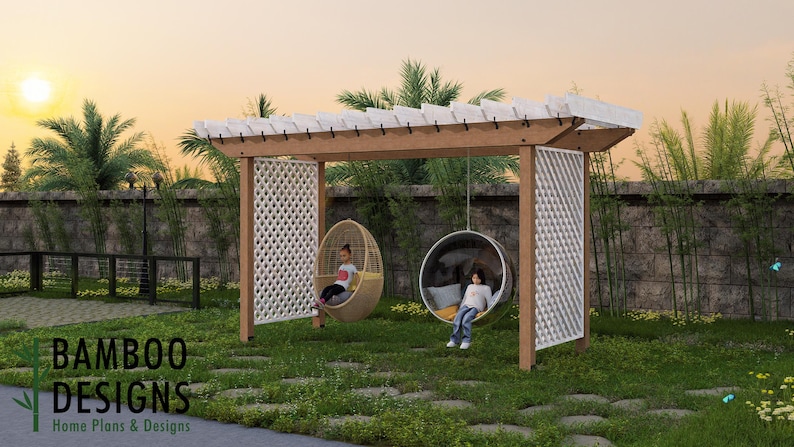 Sunset Swing Pergola · 6x15 plan by Bamboo Designs