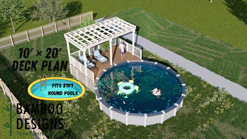 Mango Bay Circle Pool Deck · 10x20 plan by Bamboo Designs